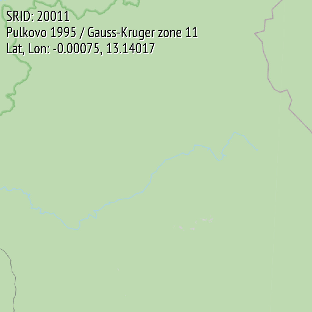 Pulkovo 1995 / Gauss-Kruger zone 11 (SRID: 20011, Lat, Lon: -0.00075, 13.14017)