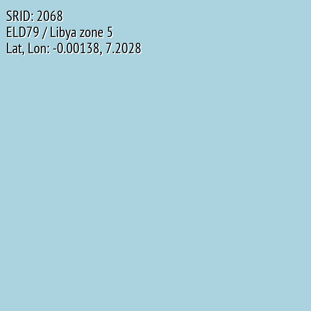 ELD79 / Libya zone 5 (SRID: 2068, Lat, Lon: -0.00138, 7.2028)