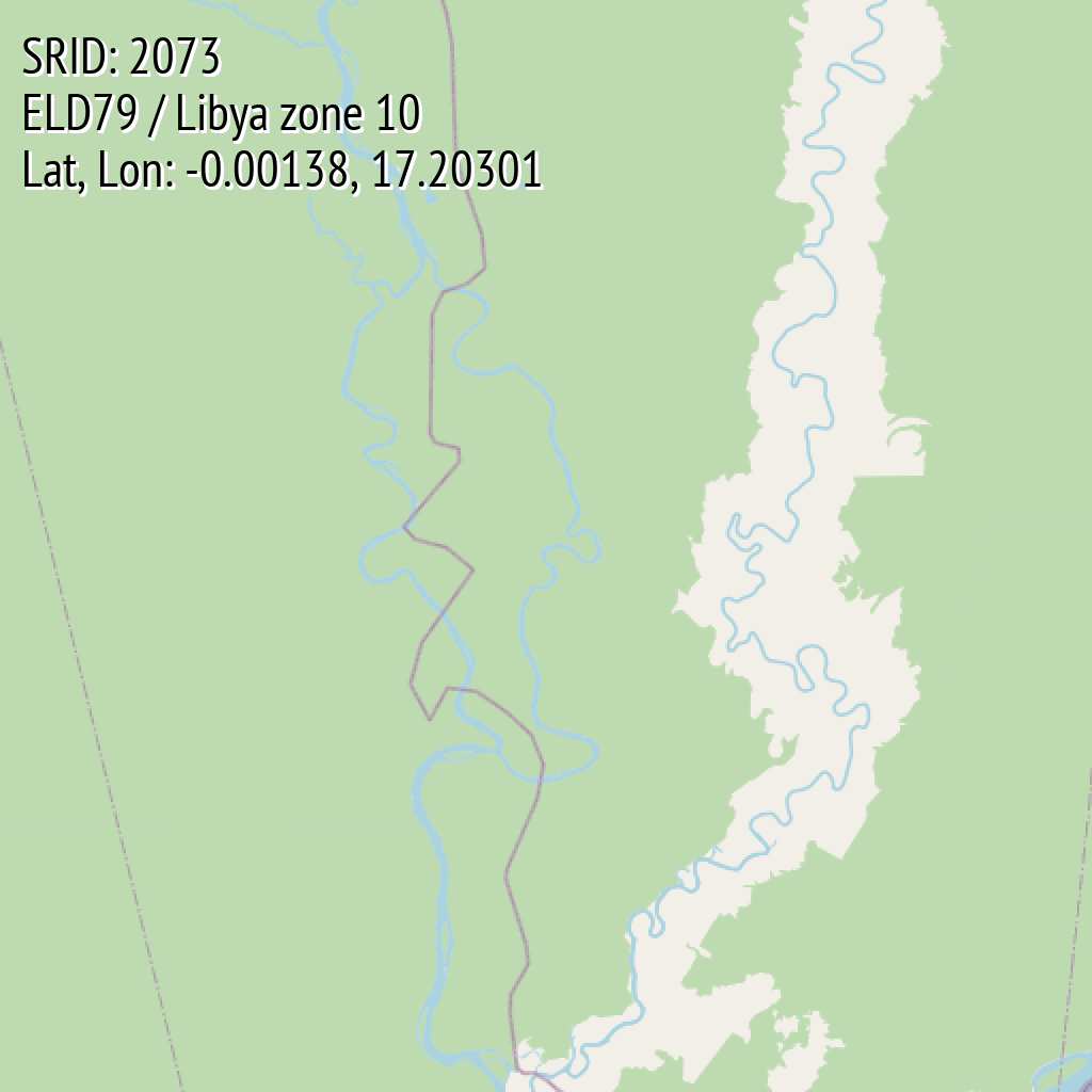 ELD79 / Libya zone 10 (SRID: 2073, Lat, Lon: -0.00138, 17.20301)