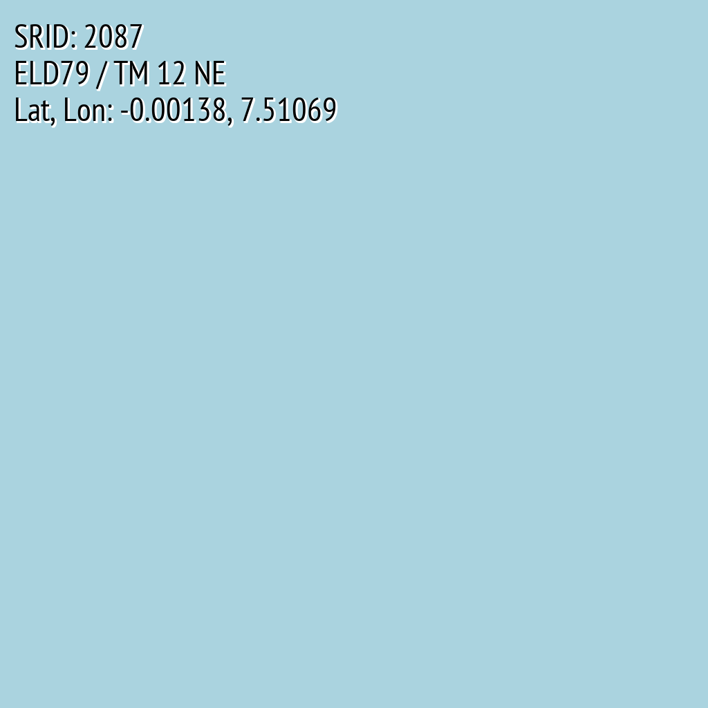 ELD79 / TM 12 NE (SRID: 2087, Lat, Lon: -0.00138, 7.51069)