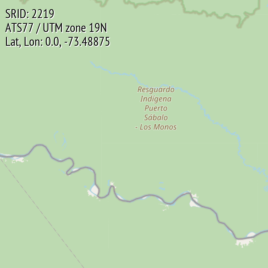 ATS77 / UTM zone 19N (SRID: 2219, Lat, Lon: 0.0, -73.48875)