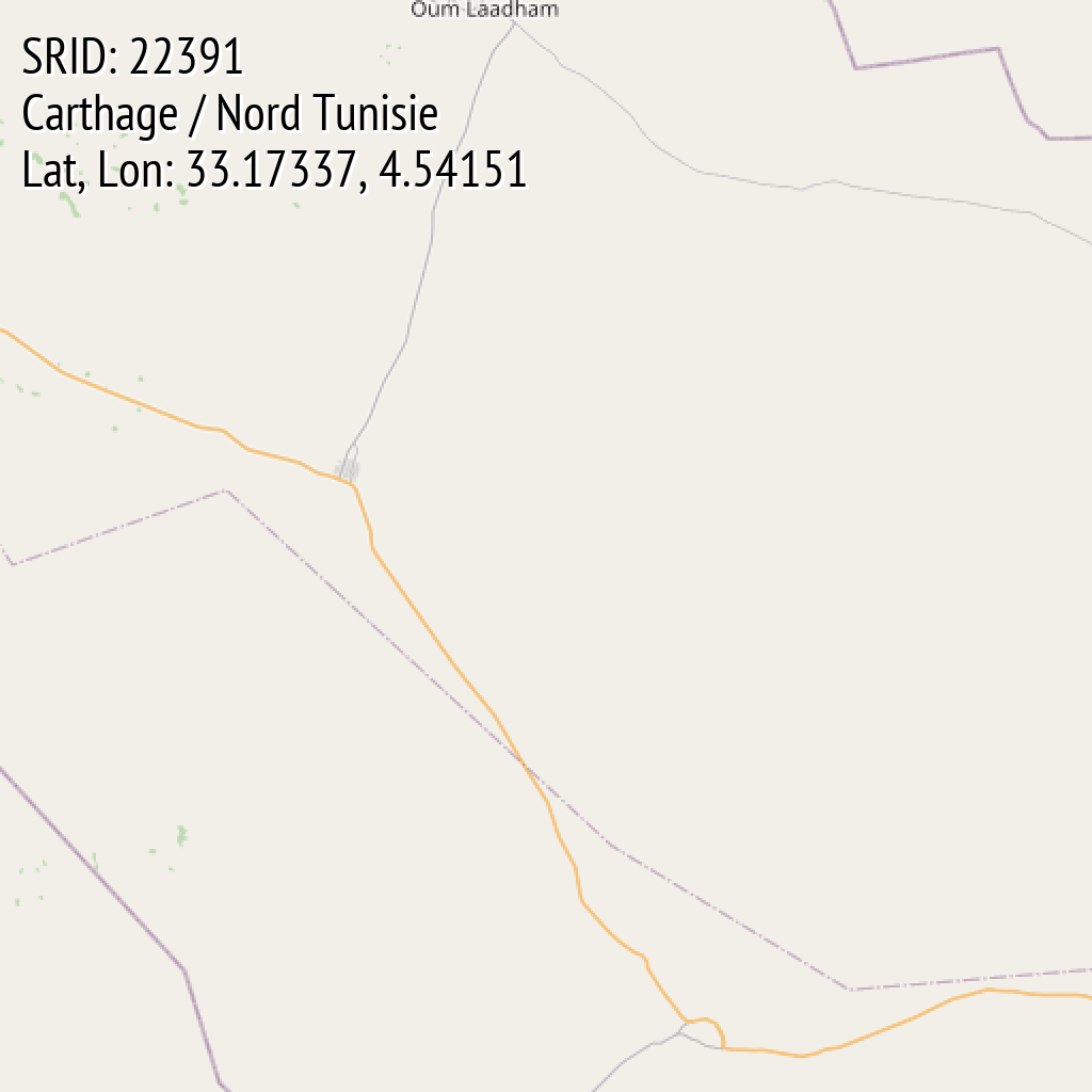 Carthage / Nord Tunisie (SRID: 22391, Lat, Lon: 33.17337, 4.54151)