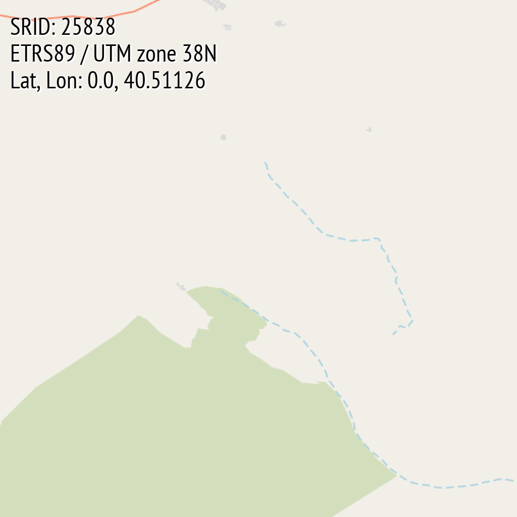 ETRS89 / UTM zone 38N (SRID: 25838, Lat, Lon: 0.0, 40.51126)