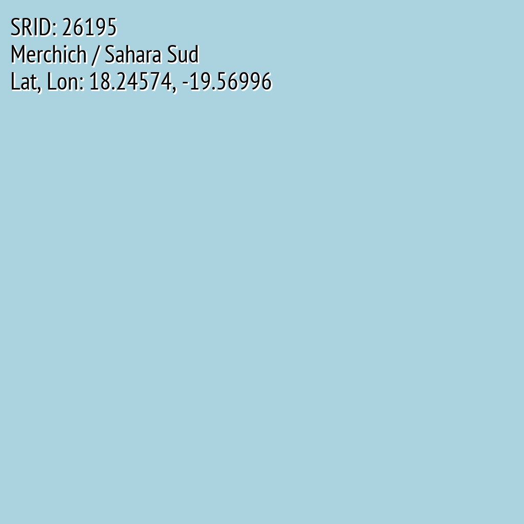 Merchich / Sahara Sud (SRID: 26195, Lat, Lon: 18.24574, -19.56996)