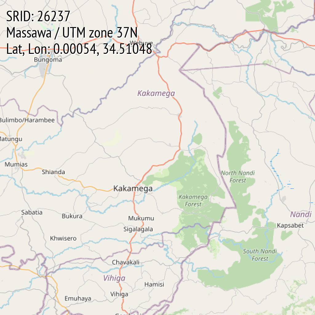 Massawa / UTM zone 37N (SRID: 26237, Lat, Lon: 0.00054, 34.51048)