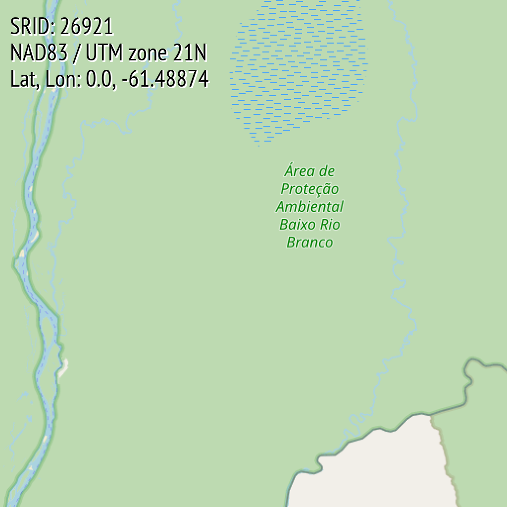 NAD83 / UTM zone 21N (SRID: 26921, Lat, Lon: 0.0, -61.48874)