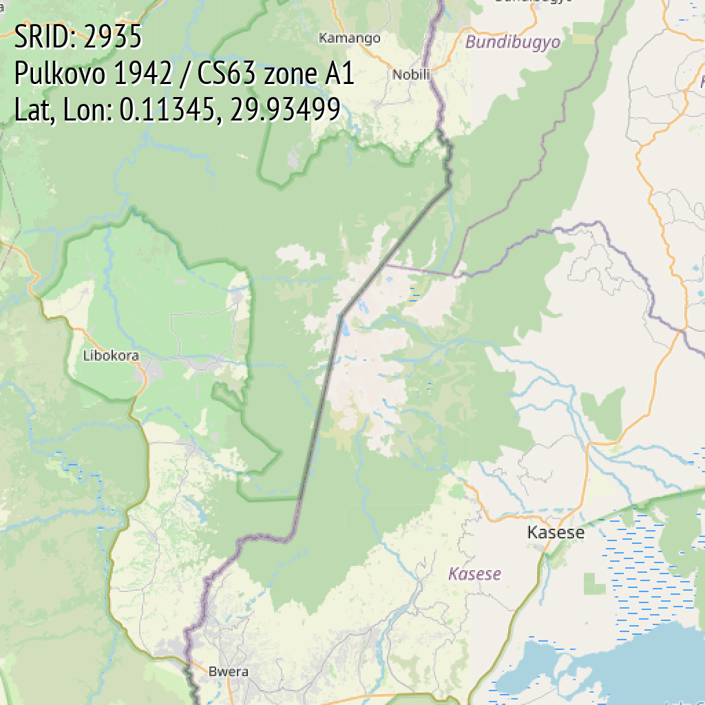 Pulkovo 1942 / CS63 zone A1 (SRID: 2935, Lat, Lon: 0.11345, 29.93499)