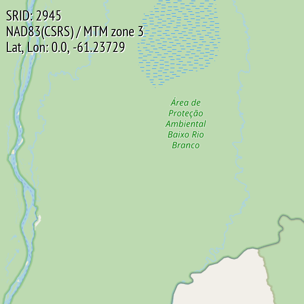 NAD83(CSRS) / MTM zone 3 (SRID: 2945, Lat, Lon: 0.0, -61.23729)