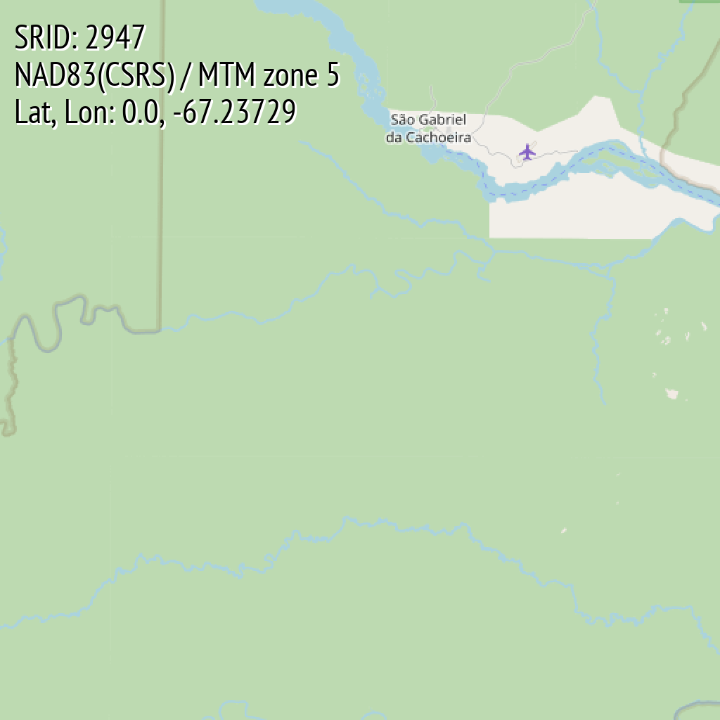 NAD83(CSRS) / MTM zone 5 (SRID: 2947, Lat, Lon: 0.0, -67.23729)