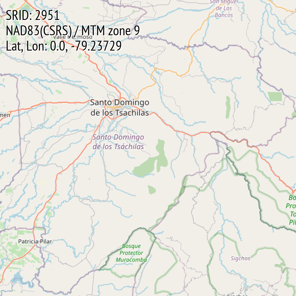 NAD83(CSRS) / MTM zone 9 (SRID: 2951, Lat, Lon: 0.0, -79.23729)