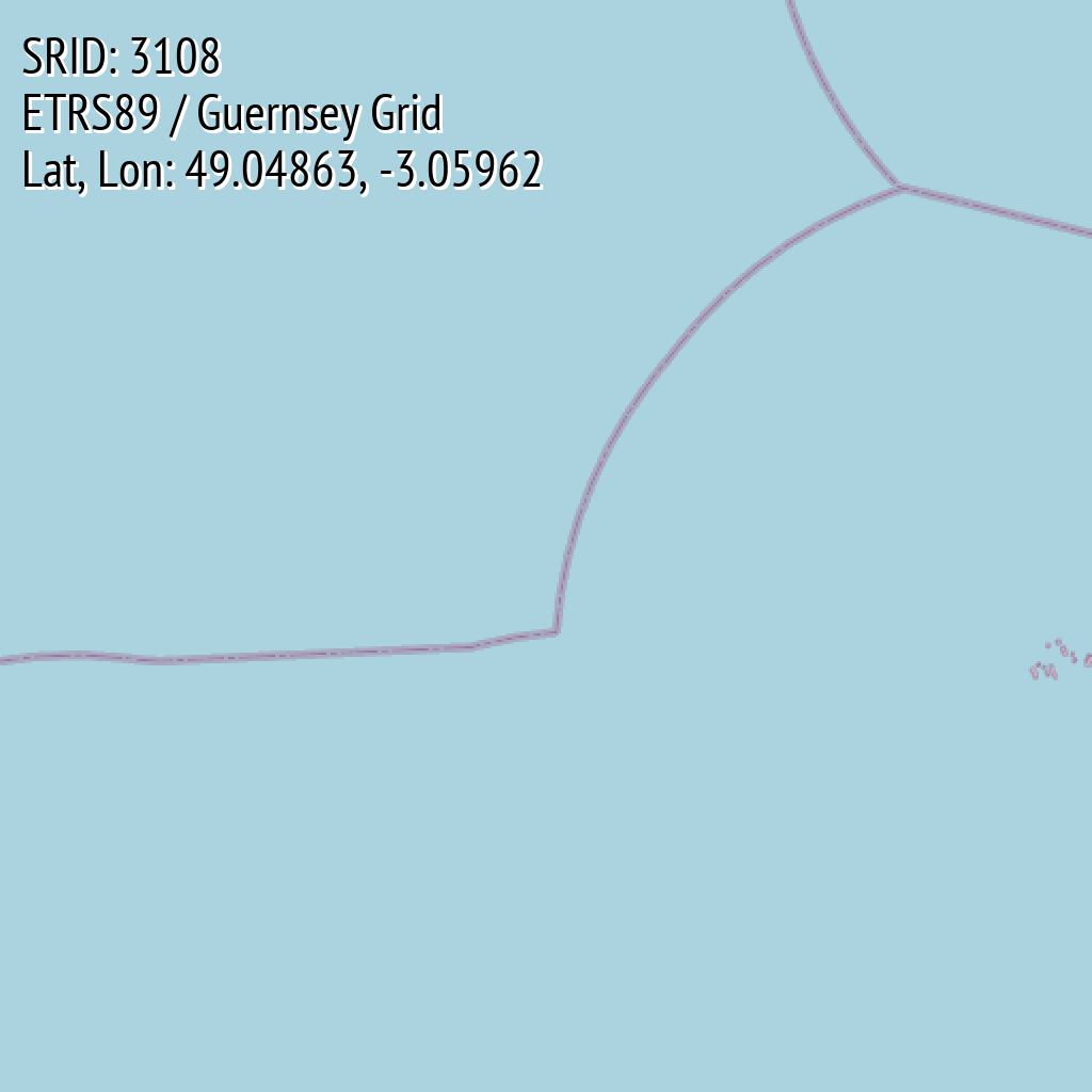 ETRS89 / Guernsey Grid (SRID: 3108, Lat, Lon: 49.04863, -3.05962)