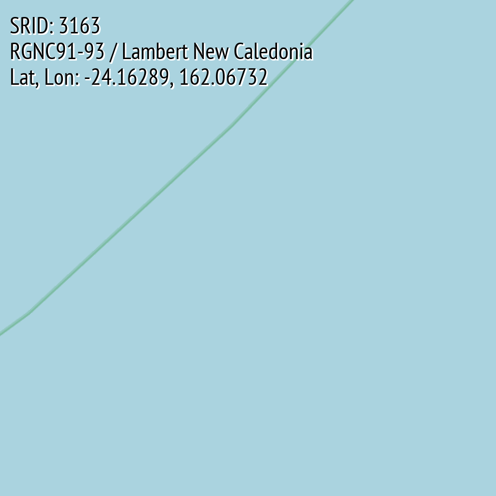 RGNC91-93 / Lambert New Caledonia (SRID: 3163, Lat, Lon: -24.16289, 162.06732)