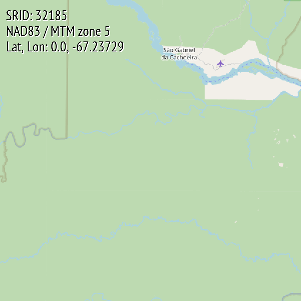 NAD83 / MTM zone 5 (SRID: 32185, Lat, Lon: 0.0, -67.23729)