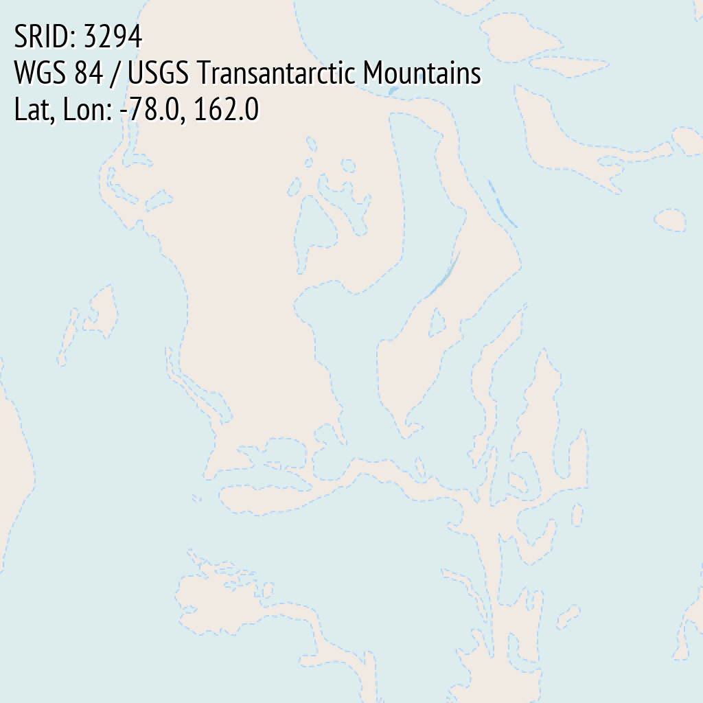 WGS 84 / USGS Transantarctic Mountains (SRID: 3294, Lat, Lon: -78.0, 162.0)