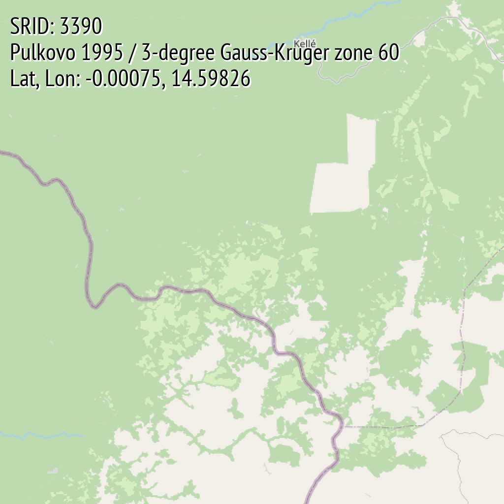 Pulkovo 1995 / 3-degree Gauss-Kruger zone 60 (SRID: 3390, Lat, Lon: -0.00075, 14.59826)