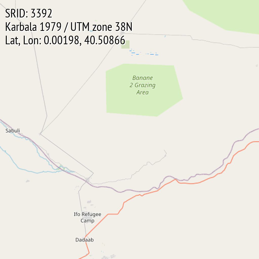 Karbala 1979 / UTM zone 38N (SRID: 3392, Lat, Lon: 0.00198, 40.50866)