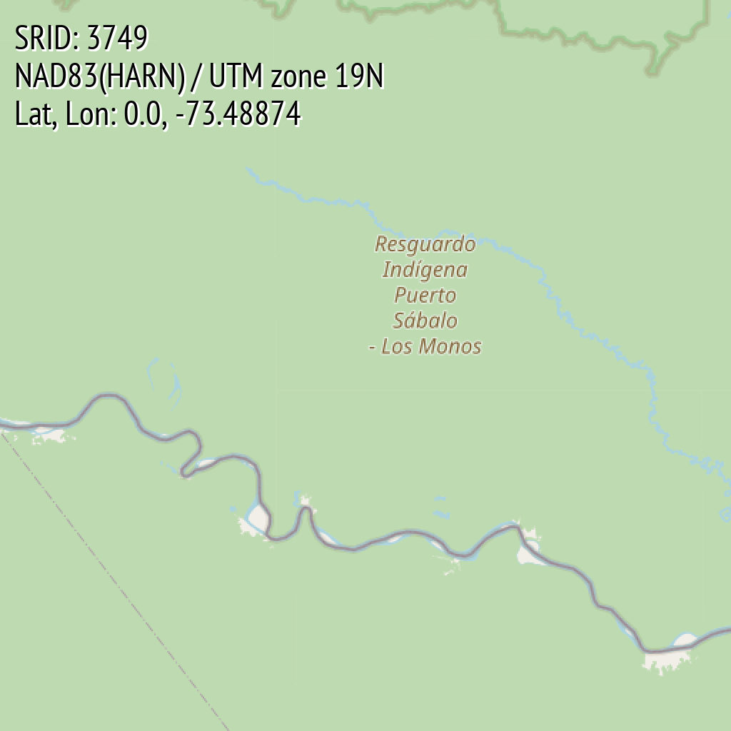 NAD83(HARN) / UTM zone 19N (SRID: 3749, Lat, Lon: 0.0, -73.48874)