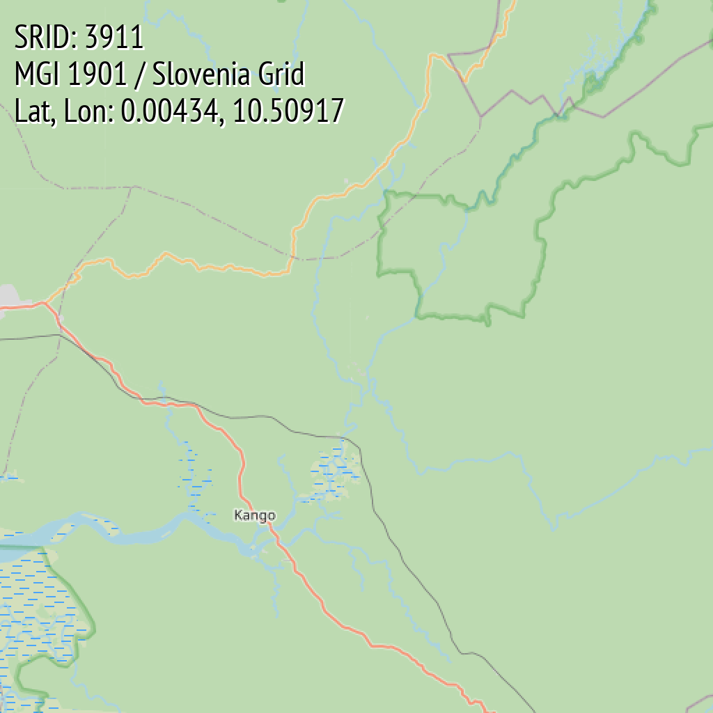 MGI 1901 / Slovenia Grid (SRID: 3911, Lat, Lon: 0.00434, 10.50917)