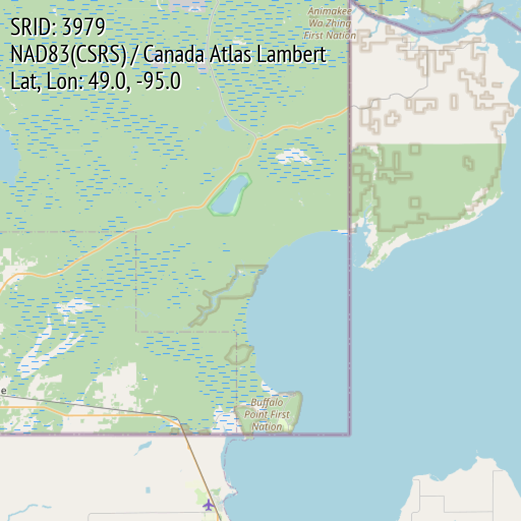 NAD83(CSRS) / Canada Atlas Lambert (SRID: 3979, Lat, Lon: 49.0, -95.0)